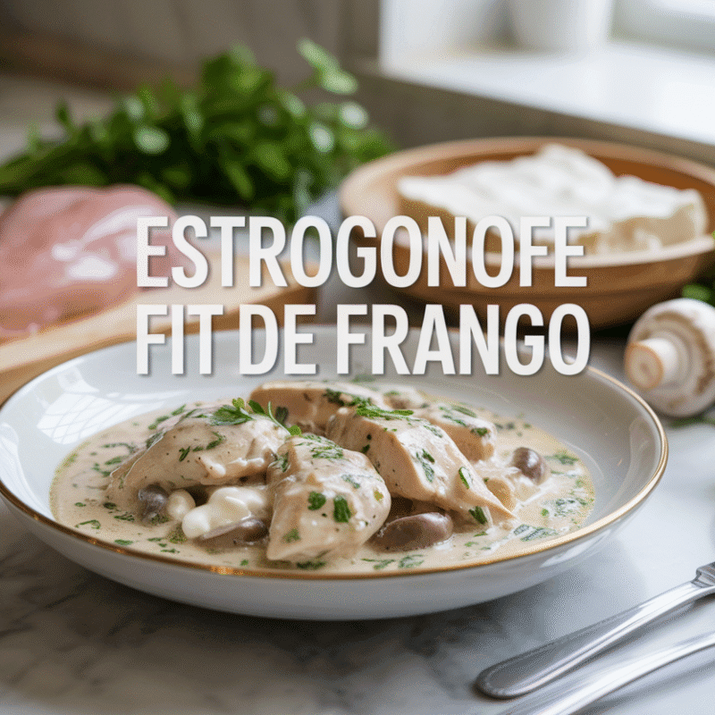 Estrogonofe Fit de Frango com Creme de Ricota