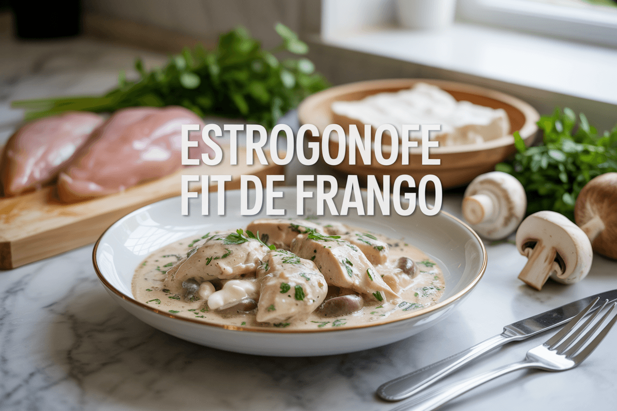 Estrogonofe Fit de Frango com Creme de Ricota