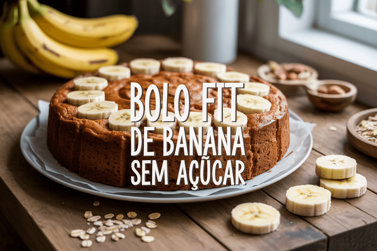 Bolo Fit de Banana Sem Açúcar: Sobremesa Saudável e Fofinha