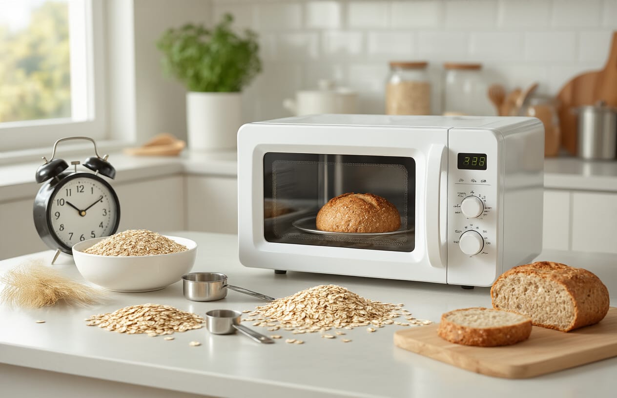 Pão Fit de Aveia no Micro-ondas: Receita Rápida e Saudável 2 Por Que Fazer Pão no Micro-ondas É a Melhor Opção