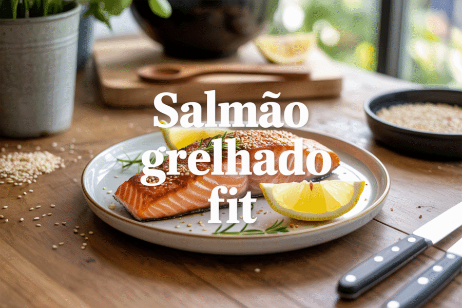Salmão Grelhado com Crosta de Gergelim: Receita Fit Fácil
