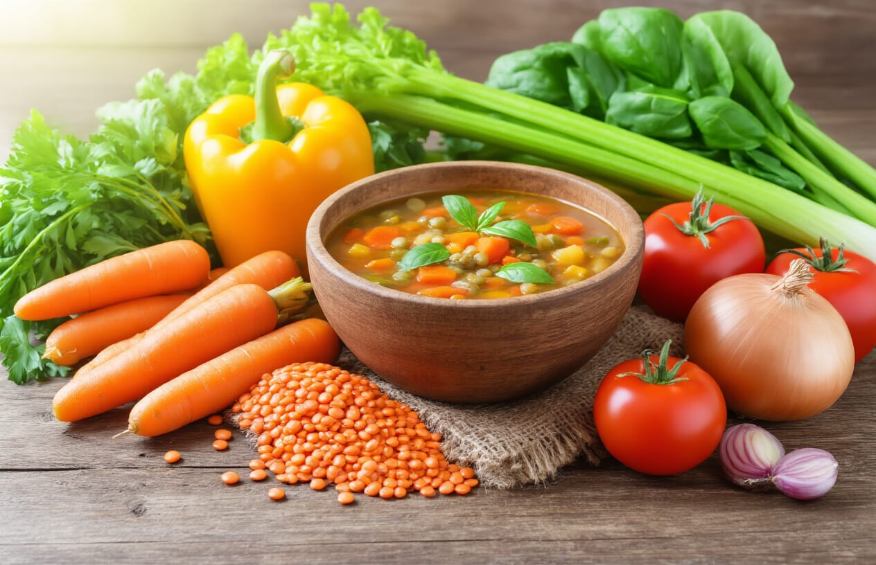 Sopa Fit de Lentilha com Legumes: Receita Rica em Fibras 2 Poder dos Legumes na Potencialização dos Benefícios da Sopa