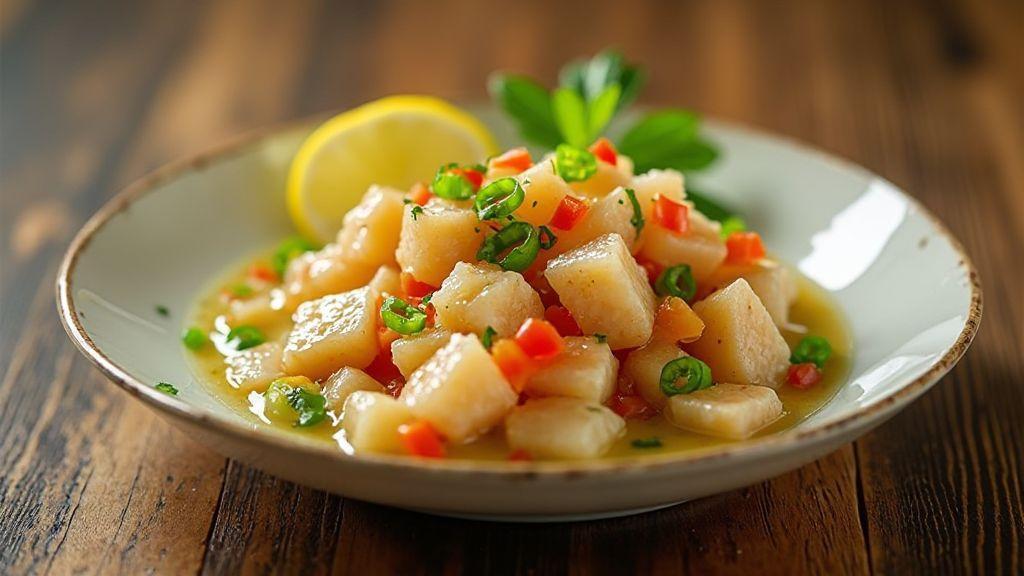 Ceviche de Tilápia com Cebola Roxa e Coentro — Irresistivelmente fresco e suculento, sem cozimento e preparo de misturar e servir