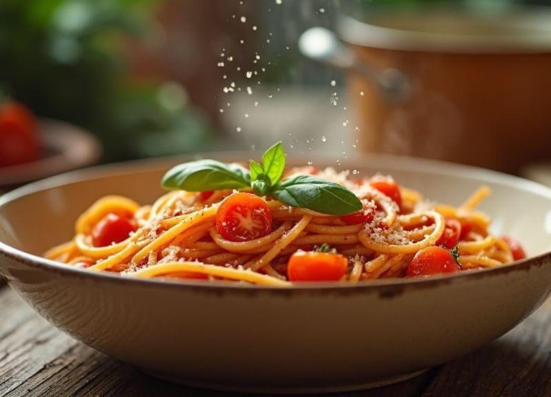 espaguete-integral-ao-molho-de-tomate-e-manjericao-irresistivelmente-saboroso-e-al-dente-pronto-em-v