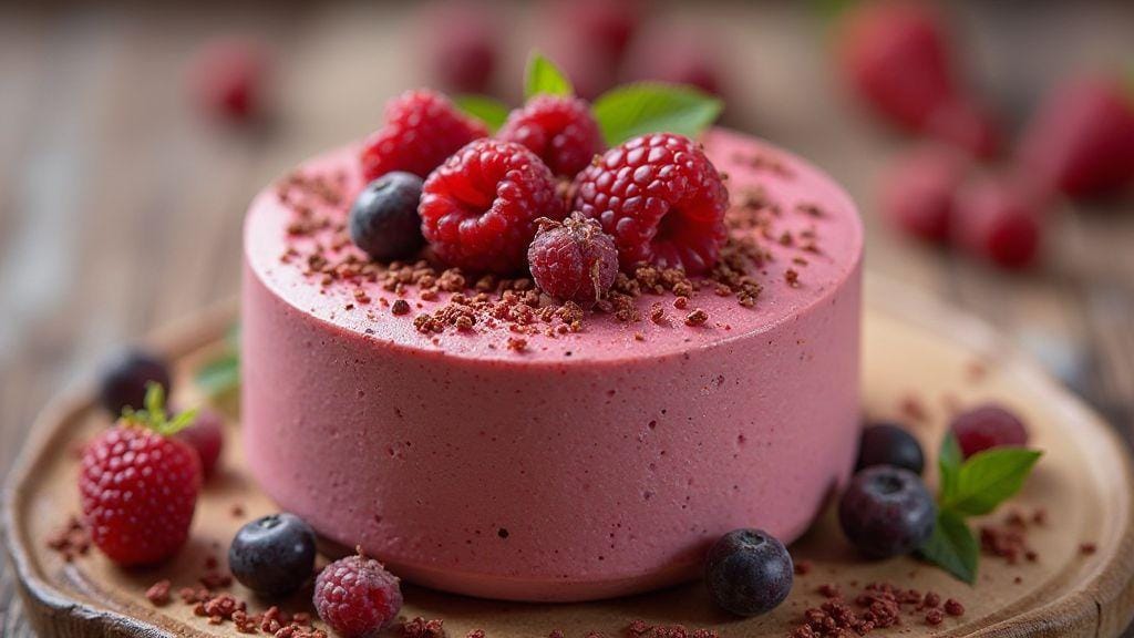 Mousse de Chia com Leite de Amêndoas e Morango incrivelmente cremoso e aveludado pronto em poucos minutos, basta misturar sem forno