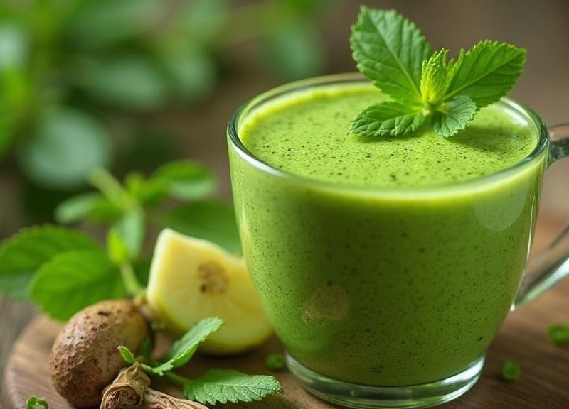 smoothie-verde-detox-com-couve-e-abacaxi-incrivelmente-cremoso-e-refrescante-pronto-em--minutos-no