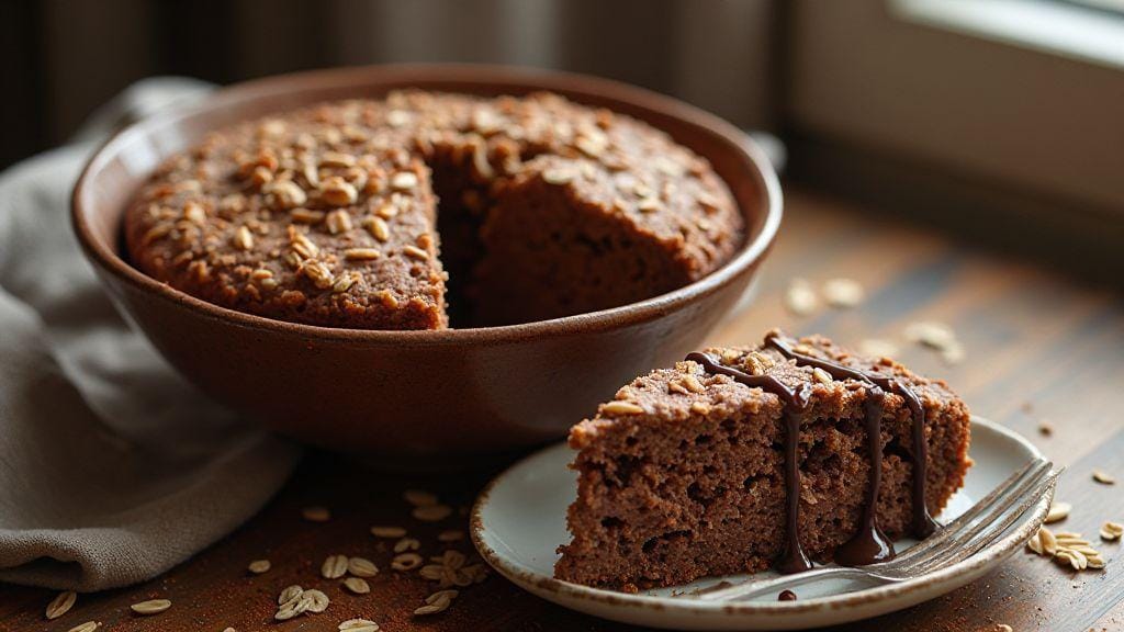 Bolo de Chocolate Fit com Aveia irresistivelmente fofo e úmido pronto em vinte minutos sem forno e numa tigela só