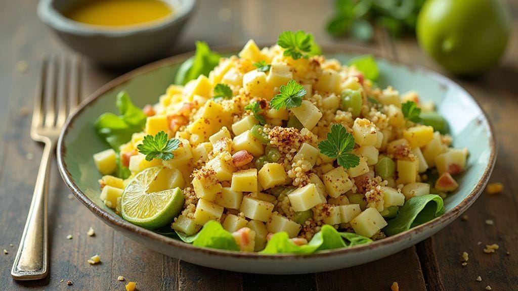 Salada fria de massa integral com grão de bico e hortelã — refrescante e saborosa, pronta em 15 minutos com massa pré-cozida e mistura rápida