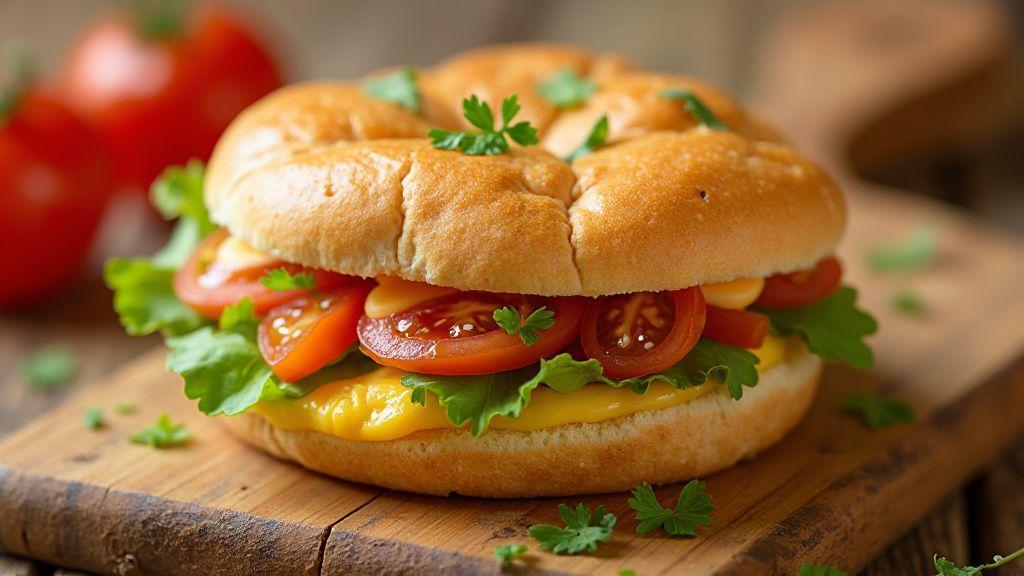 Sanduíche natural de peito de peru e queijo branco irresistivelmente cremoso e saboroso sem forno e de preparo mínimo