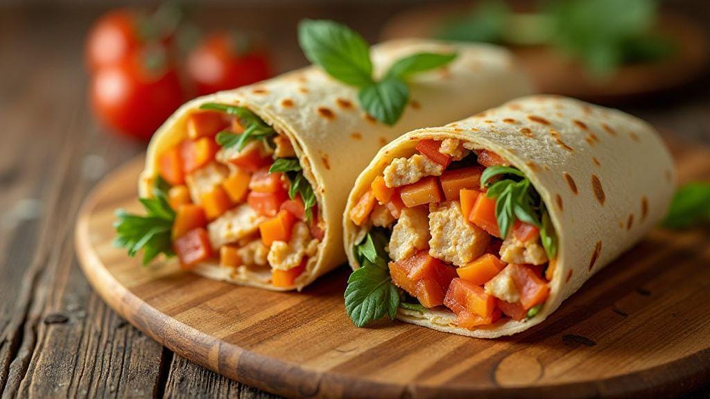 Wrap integral de frango grelhado com abacate deliciosamente cremoso e suculento pronto em vinte minutos com preparo mínimo