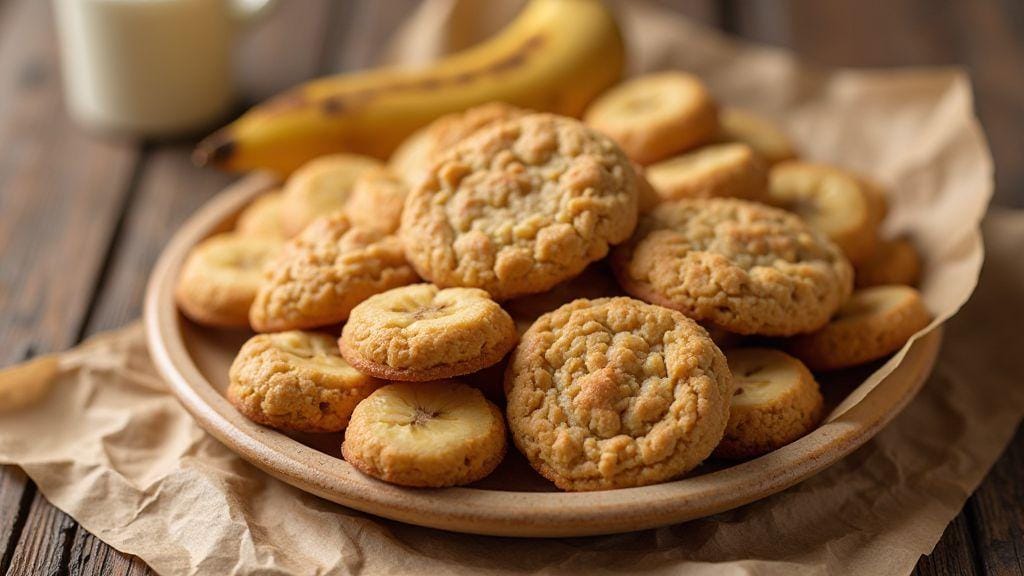 Cookies de aveia e banana assados irresistivelmente macios — uma tigela só, com poucos ingredientes e preparo mínimo