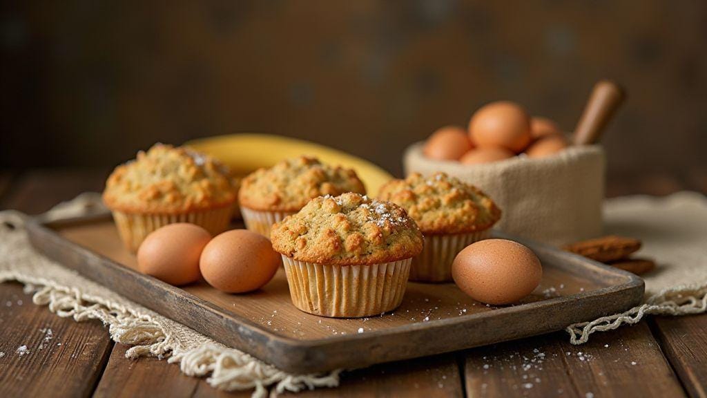 Muffin integral de banana e cacau sem açúcar irresistivelmente fofo feito em uma tigela com cinco ingredientes e pronto em menos de trinta minutos
