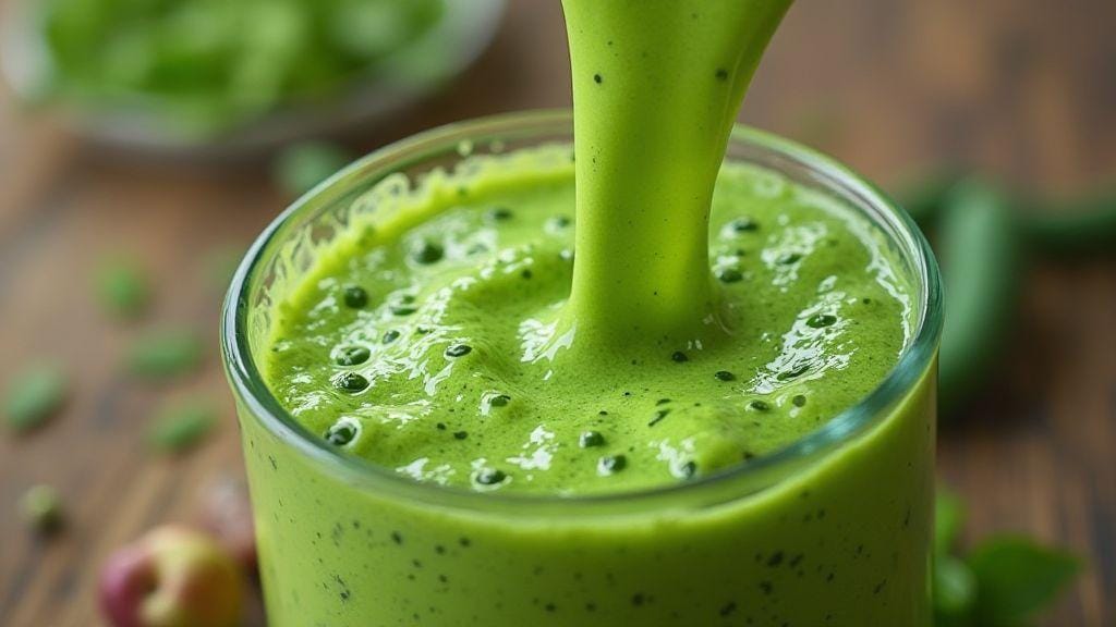 Smoothie verde de couve, maçã e gengibre: cremoso e irresistível, sem cozimento e batido no liquidificador