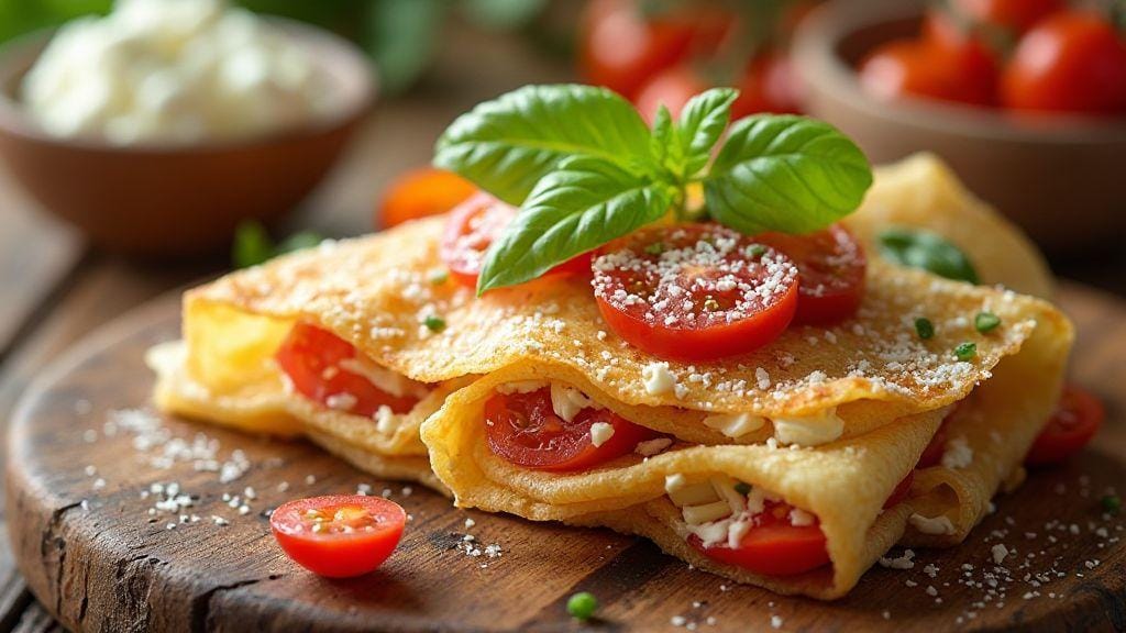 Tapioca com queijo cottage e tomate cremosa e irresistível pronta em menos de vinte minutos com cinco ingredientes e sem forno