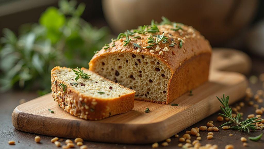 Pão de Lentilha com Ervas Finas, macio e saboroso, feito com poucos ingredientes e pronto em poucos passos