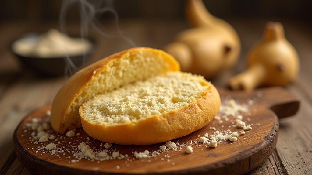 Pão de Mandioca Integral com sabor incrível, textura macia e preparo rápido no micro-ondas com poucos ingredientes