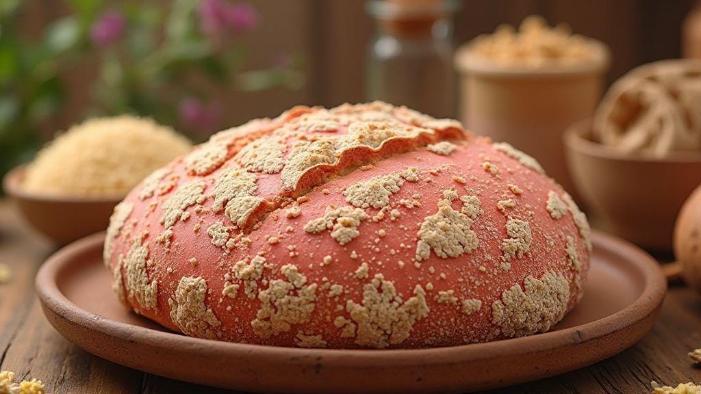 Pão Integral de Beterraba irresistivelmente macio e saboroso numa tigela sem sovar com ingredientes de despensa