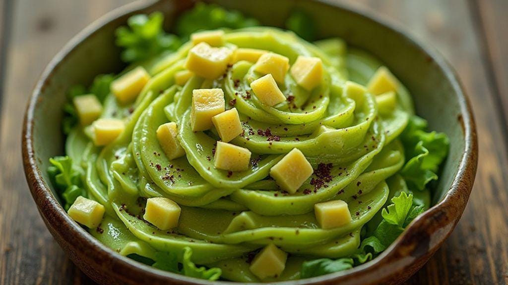 Saladas de folhas verdes com molho de abacate cremoso e limão, sabor incrível, textura sedosa e preparo rápido feito amassando com garfo