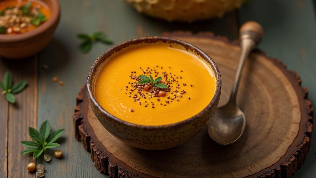 Sopa Fit de Abóbora Low Carb, cremosa e saborosa, feita em uma única panela com cinco ingredientes ou menos e pronta em minutos