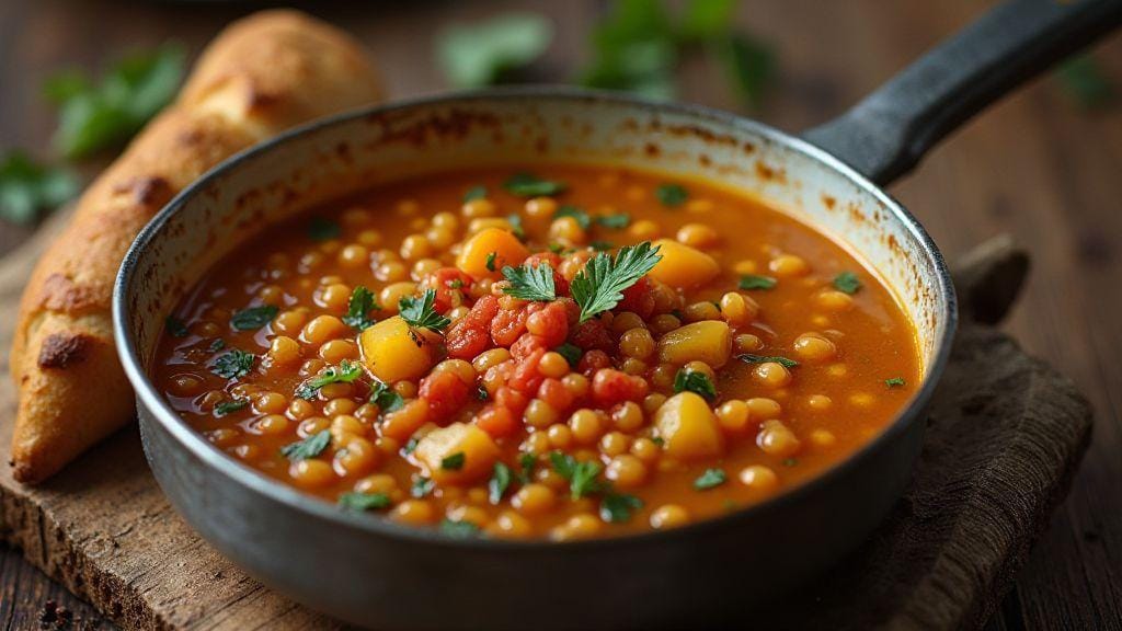 Sopa Fit de Lentilha com Legumes saborosa e cremosa em uma única panela com poucos ingredientes