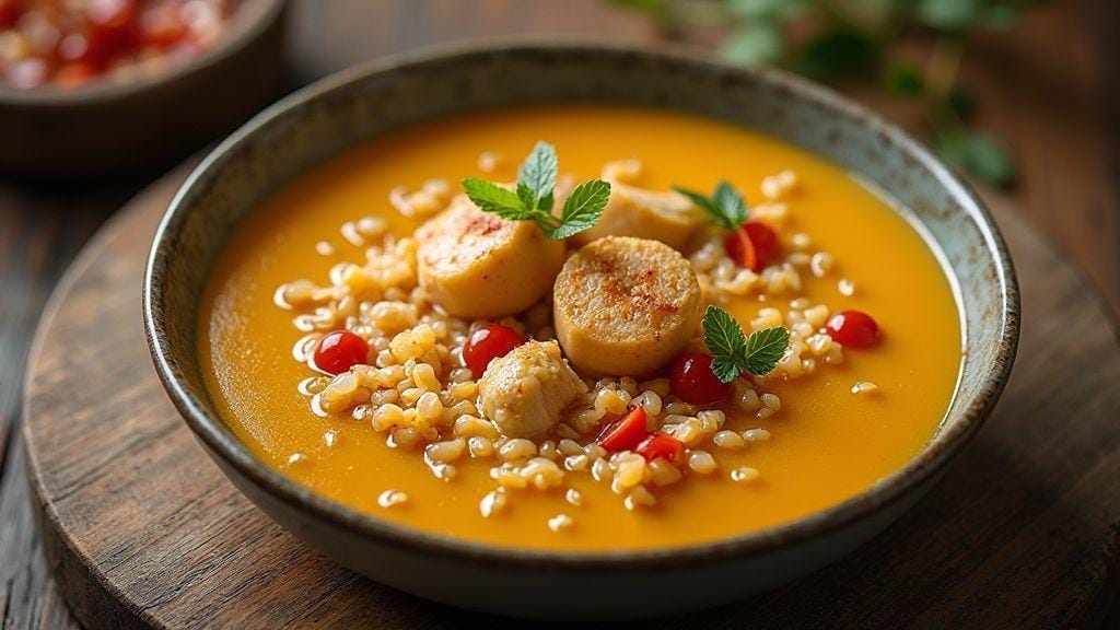 Sopa proteica de peito de frango com quinoa sabor incrível e feita em panela única com poucos ingredientes