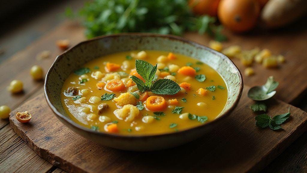 Sopa rápida de legumes fit cremosa e saborosa em quinze minutos feita em uma única panela com poucos ingredientes