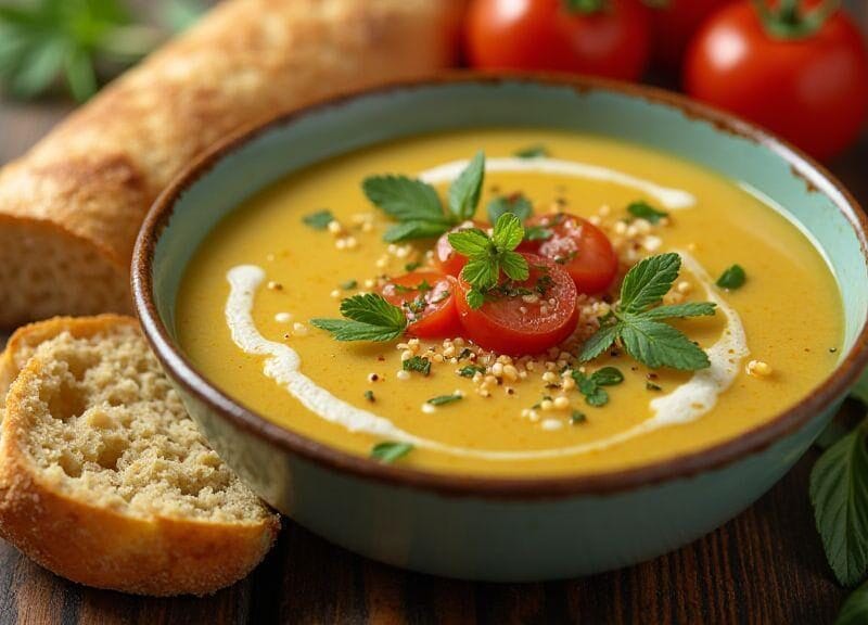 sopa-vegana-de-grao-de-bico-com-proteina-vegetal-cremosa--pratica-rapida-e-feita-em-uma-unica-panel