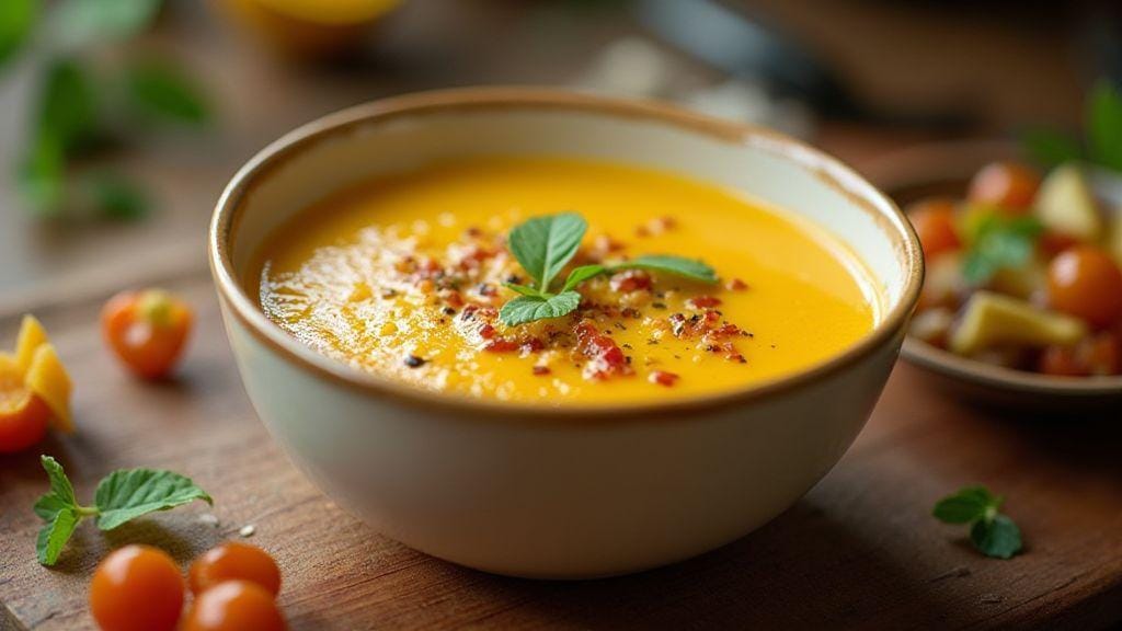 Sopa Fit de Mandioquinha Light sabor incrível com textura cremosa e preparo rápido em panela única