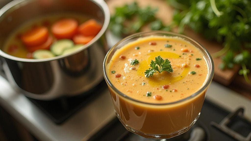 Sopa Fit para Marmita de Legumes sabor incrível com textura cremosa feita em uma única panela e com poucos ingredientes pronta em minutos