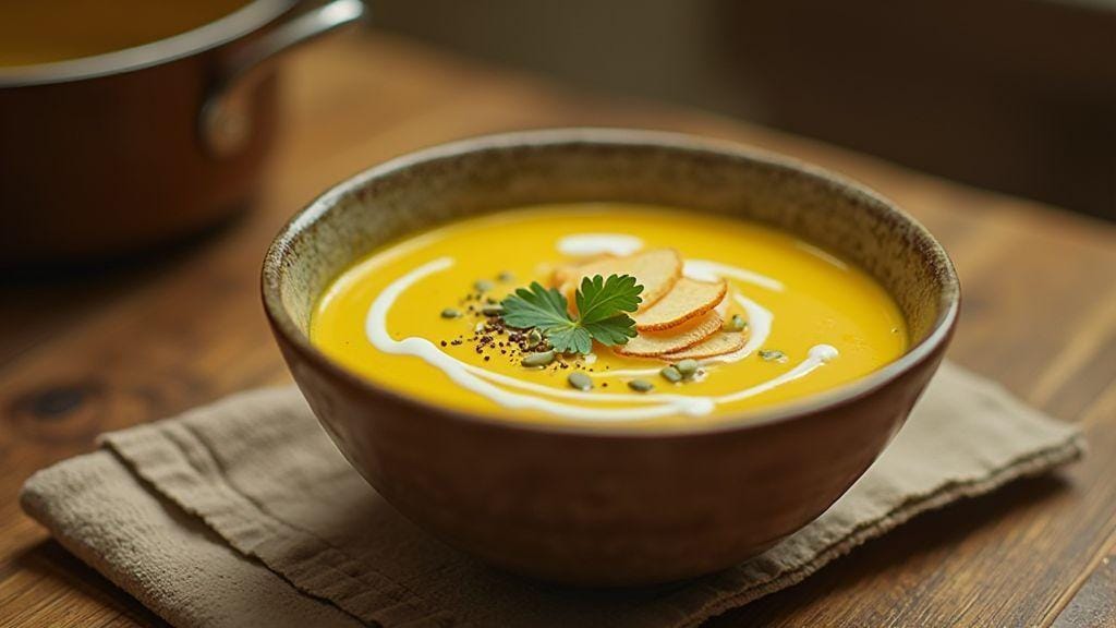Sopa Funcional de Cúrcuma e Gengibre cremosa, saborosa e prática em panela única