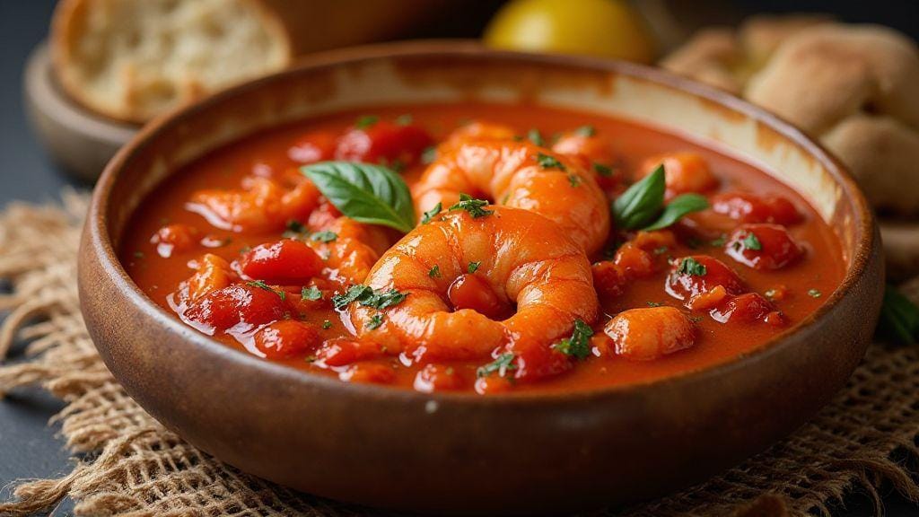Ensopado de Camarão com Tomate e Pimentões sabor inesquecível e textura macia feito em uma única panela