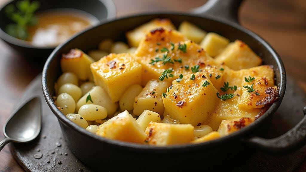 Escondidinho de Bacalhau com Batata sabor irresistível, textura cremosa e preparo em uma só panela com poucos ingredientes