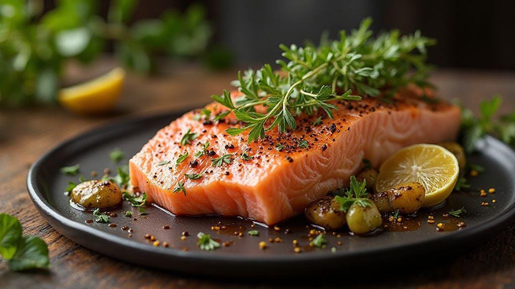 Salmão com Crosta de Ervas Finas delicioso crocante por fora e macio por dentro na frigideira sem forno em poucos passos